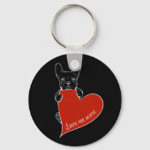 Gepersonaliseerde Schattigee Frenchie Dog met een Sleutelhanger (Achterkant)