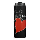 Gepersonaliseerde Schattigee Frenchie Dog met een  Thermosbeker (Voorkant)