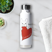 Gepersonaliseerde Schattigee Frenchie Dog Red Hear Waterfles