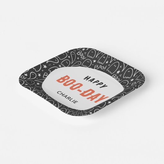 Gepersonaliseerde Schattigee geesten Happy Birthda Papieren Bordje (Gebogen)