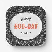 Gepersonaliseerde Schattigee geesten Happy Birthda Papieren Bordje (Voorkant)