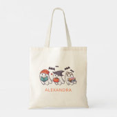 Gepersonaliseerde Schattigee geesten lezen boeken Tote Bag (Achterkant)