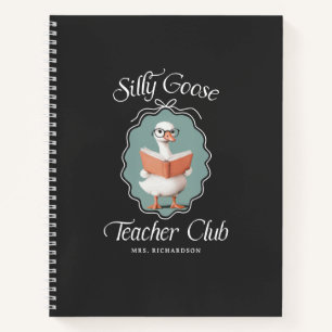 Gepersonaliseerde Schattigee Gekke Goose Teacher C Notitieboek