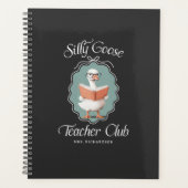 Gepersonaliseerde Schattigee Gekke Goose Teacher C Planner (Voorkant)