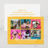 Gepersonaliseerde Schattigee gele harten Stijlvoll Briefkaart (Voorkant / Achterkant)