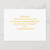 Gepersonaliseerde Schattigee gele harten Stijlvoll Briefkaart (Achterkant)