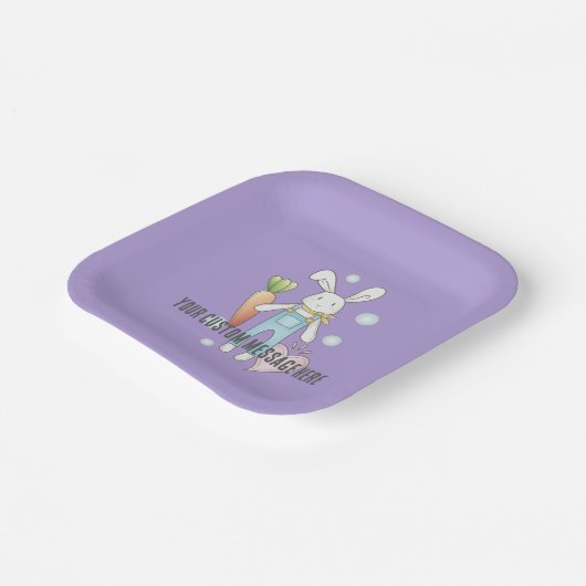 Gepersonaliseerde Schattigee gevulde dierlijke kon Papieren Bordje (Gebogen)