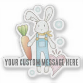 Gepersonaliseerde Schattigee gevulde dierlijke kon Sticker (Voorkant)