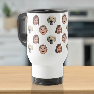 Gepersonaliseerde Schattigee gezicht 3 foto's Reisbeker