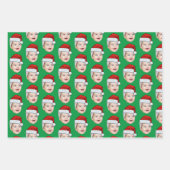 Gepersonaliseerde Schattigee Gezichtsfoto Santa Ha Inpakpapier Vel (Voorkant 2)