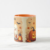 Gepersonaliseerde  Schattigee Ghost & Pumpkin Hall Mok (Midden)