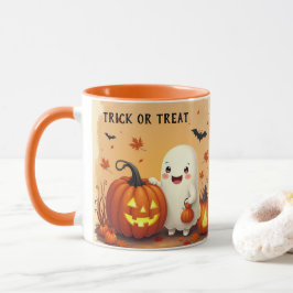Gepersonaliseerde  Schattigee Ghost & Pumpkin Hall Mok