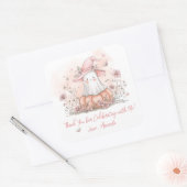 Gepersonaliseerde Schattigee Ghost Verjaardag Beda Vierkante Sticker (Envelop)