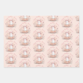 Gepersonaliseerde Schattigee Ghost-verjaardag Inpakpapier Vel