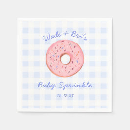 Gepersonaliseerde Schattigee Gingham Donut Baby Sp Servet