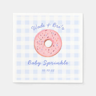 Gepersonaliseerde Schattigee Gingham Donut Baby Sp Servet
