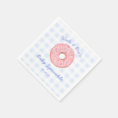 Gepersonaliseerde Schattigee Gingham Donut Baby Sp Servet (Hoek)