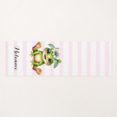 Gepersonaliseerde Schattigee Girly Frog Yogamat (Voorkant (horizontaal))