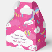 Gepersonaliseerde Schattigee Girly Pink Rainbow & Bedankdoosjes (Voorkant)