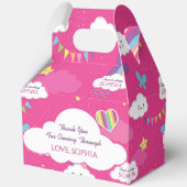 Gepersonaliseerde Schattigee Girly Pink Rainbow & Bedankdoosjes (Achterkant)