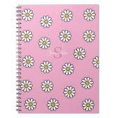 Gepersonaliseerde Schattigee girly witte daisy flo Notitieboek (Voorkant)