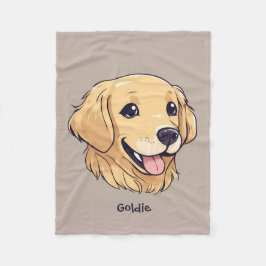 Gepersonaliseerde Schattigee Golden Retriever Fleece Deken