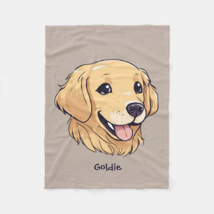 Gepersonaliseerde Schattigee Golden Retriever Fleece Deken