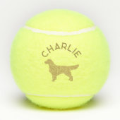 Gepersonaliseerde Schattigee Golden Retriever hond Tennisballen (Achterkant)