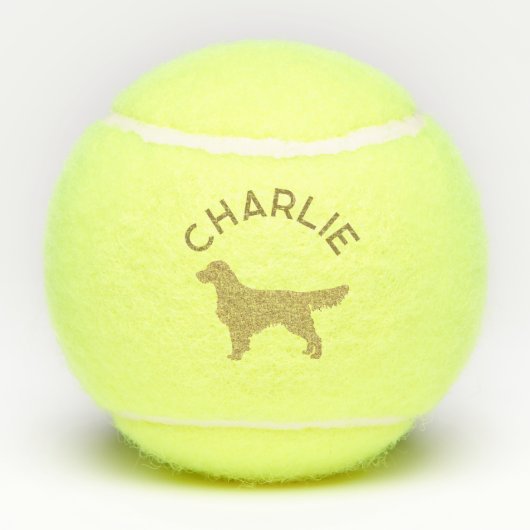 Gepersonaliseerde Schattigee Golden Retriever hond Tennisballen (Achterkant)