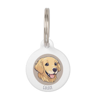 Gepersonaliseerde Schattigee Golden Retriever Huisdierpenning