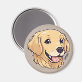 Gepersonaliseerde Schattigee Golden Retriever Magneet (Voorkant / Achterkant)