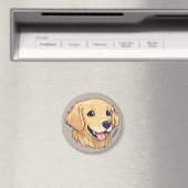 Gepersonaliseerde Schattigee Golden Retriever Magneet (Insitu (Vaatwasser))