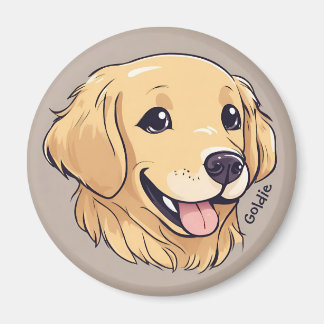 Gepersonaliseerde Schattigee Golden Retriever Magneet