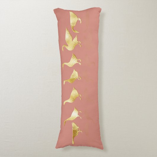 Gepersonaliseerde Schattigee Gouden Folie Ganzen R Lichaamskussen (Voorkant Verticaal)