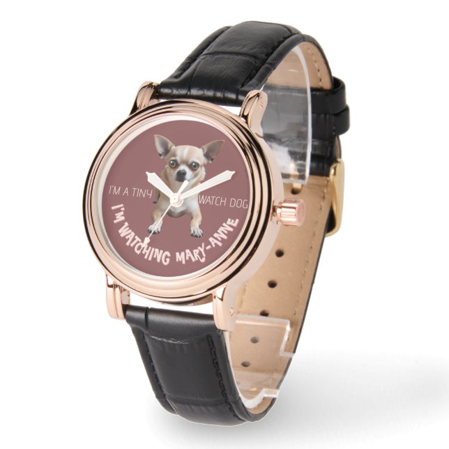 Gepersonaliseerde Schattigee Grappige Chihuahua Ho Horloge (Hoek)