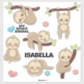 Gepersonaliseerde Schattigee Grappige Gekke Sleepy Sticker (Vel)