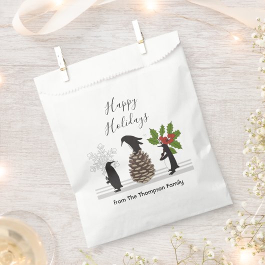 Gepersonaliseerde Schattigee Grappige Pinguïn Kers Bedankzakje (Geknipt)