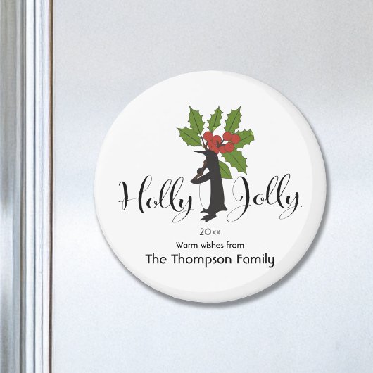 Gepersonaliseerde Schattigee Grappige Pinguïn Kers Magneet