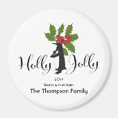 Gepersonaliseerde Schattigee Grappige Pinguïn Kers Magneet (Voorkant)