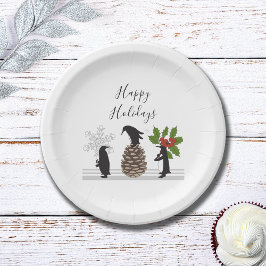 Gepersonaliseerde Schattigee Grappige Pinguïns Ker Papieren Bordje