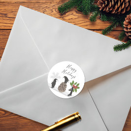 Gepersonaliseerde Schattigee Grappige Pinguïns Ker Ronde Sticker