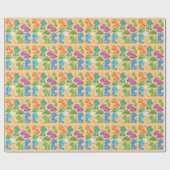 Gepersonaliseerde Schattigee grillige dinosaurus V Cadeaupapier (Vlak)