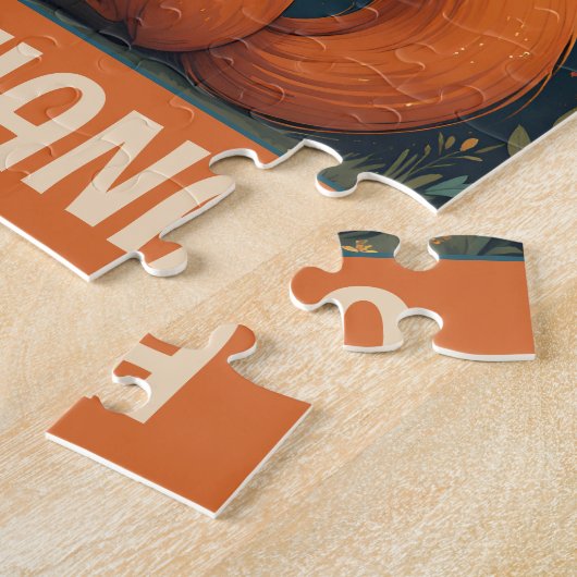 Gepersonaliseerde Schattigee grillige zitvos Legpuzzel (Zijkant)