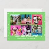 Gepersonaliseerde Schattigee groene stijlvolle har Briefkaart (Voorkant / Achterkant)