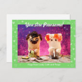 Gepersonaliseerde Schattigee groene stijlvolle har Briefkaart (Voorkant / Achterkant)