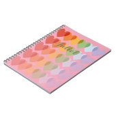 gepersonaliseerde Schattigee harten regenboog Notitieboek (Linkerzijde)