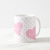 Gepersonaliseerde Schattigee harten van koppels Koffiemok (Voorkant rechts)