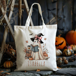 Gepersonaliseerde Schattigee Heks Ghost Trick or t Tote Bag