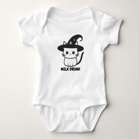 Gepersonaliseerde Schattigee Heksenkat Grappig Hal Romper (Voorkant)