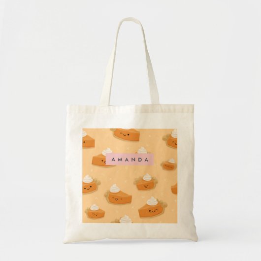 Gepersonaliseerde Schattigee Herfst Pumpkin Pie Wh Tote Bag (Voorkant)